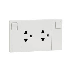 Ổ cắm đôi 3 chấu Schneider M3T_SIS_WE